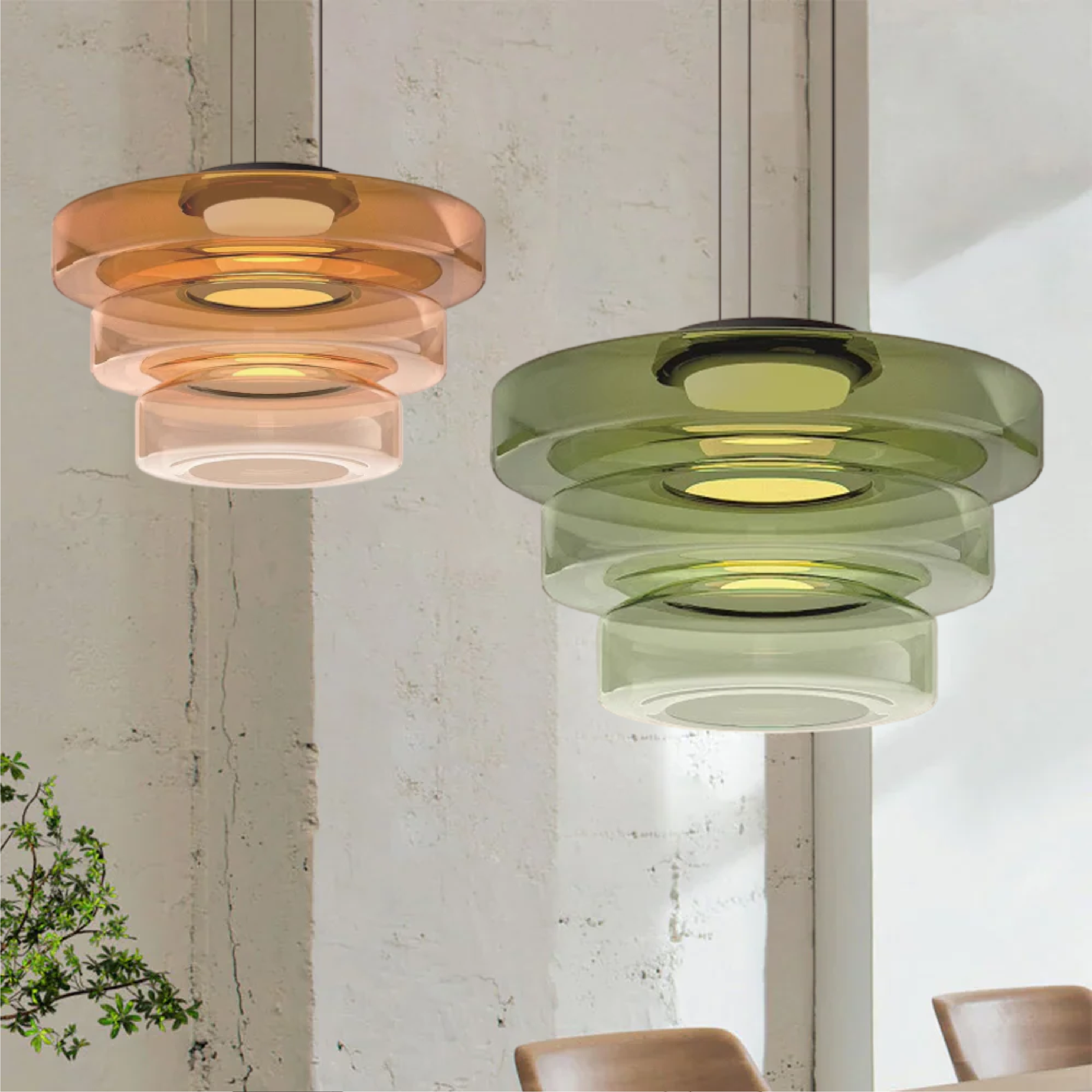 LumenCrest Bauhaus Glass Pendant For Kitchen Island - OpalDwell