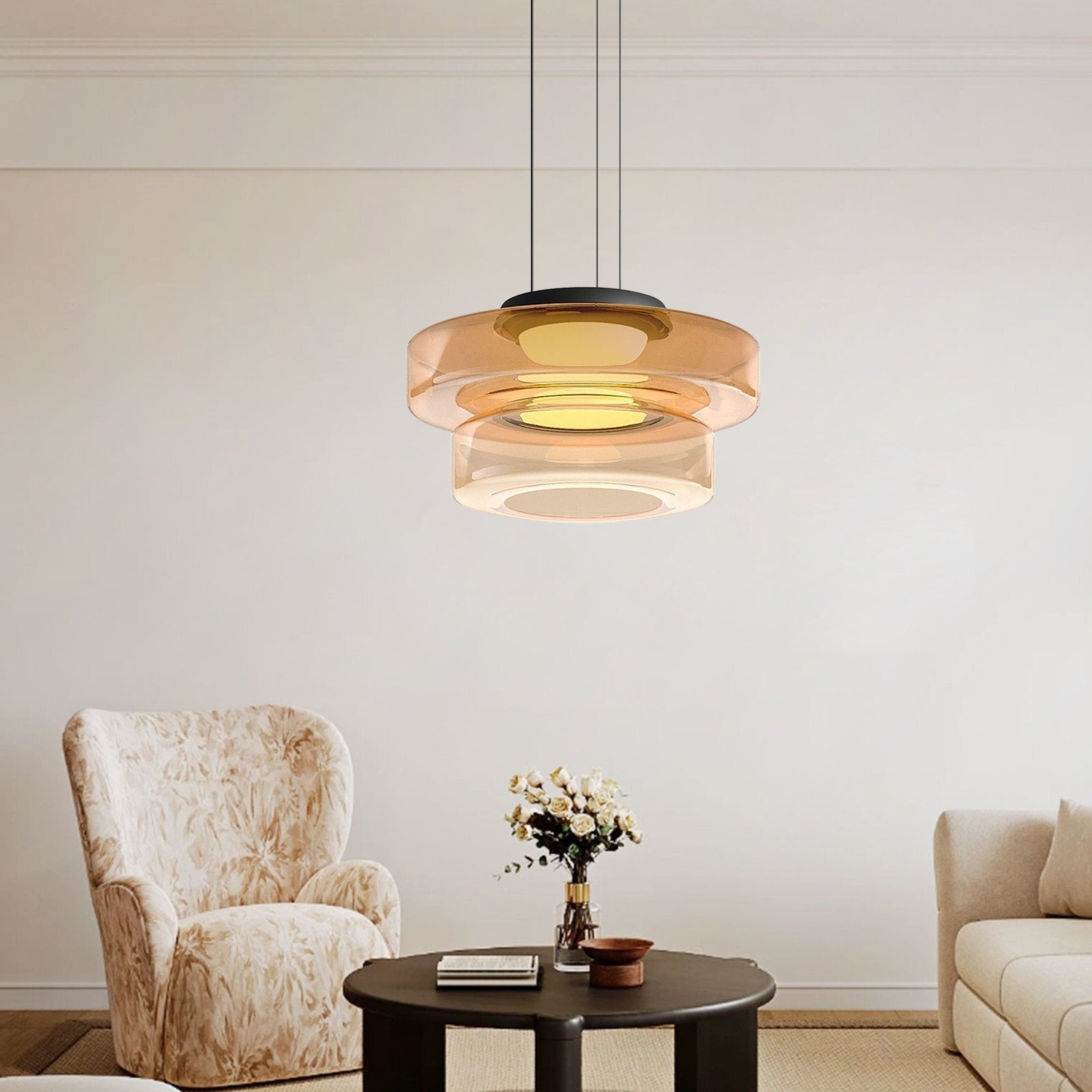 LumenCrest Bauhaus Glass Pendant For Kitchen Island - OpalDwell