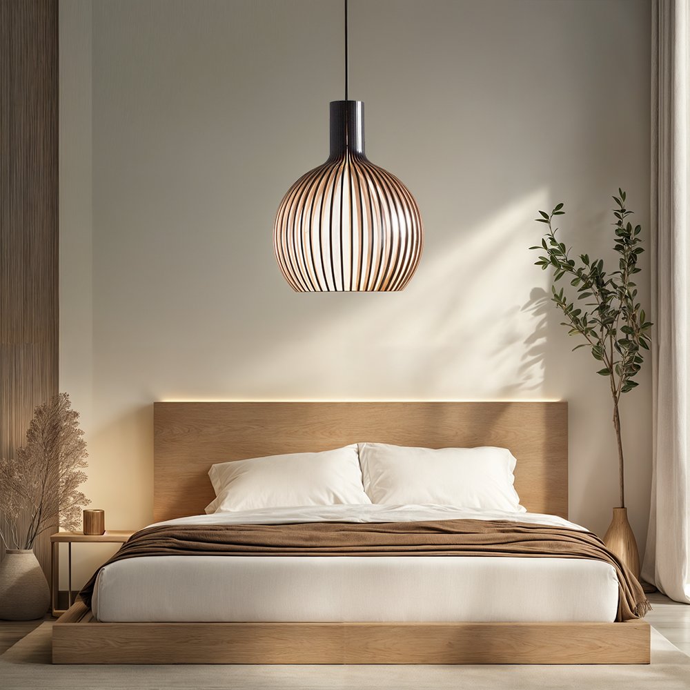 Nordhaven Wood Cage Pendant Light With Adjustable Cord - OpalDwell
