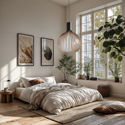 FjordLoom Wood Cage Pendant Light With Adjustable Cord | Birdcage Chandelier OpalDwell