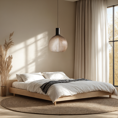 FjordLoom Wood Cage Pendant Light With Adjustable Cord | Birdcage Chandelier OpalDwell