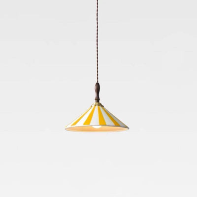 Striped Pendant Light – Retro Cone Ceiling Fixture For Dining And Living Spaces OpalDwell