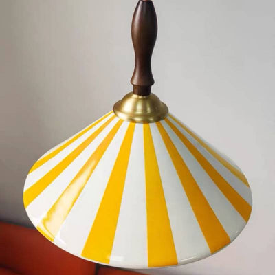Striped Pendant Light – Retro Cone Ceiling Fixture For Dining And Living Spaces OpalDwell
