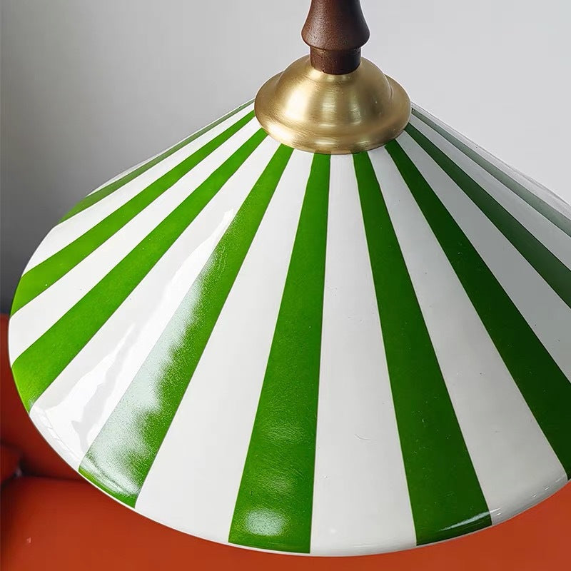 Striped Pendant Light – Retro Cone Ceiling Fixture For Dining And Living Spaces OpalDwell