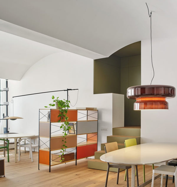 NovaLume | Blown Glass Pendant Light With Organic Two-Volume Silhouette OpalDwell