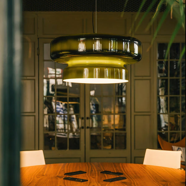 Nyara Blown Glass Pendant Lamp with Organic Form Design - OpalDwell