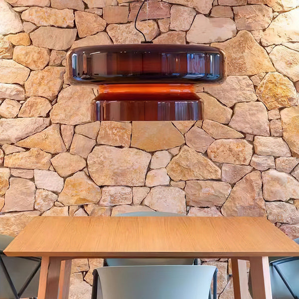 NovaLume | Blown Glass Pendant Light With Organic Two-Volume Silhouette OpalDwell