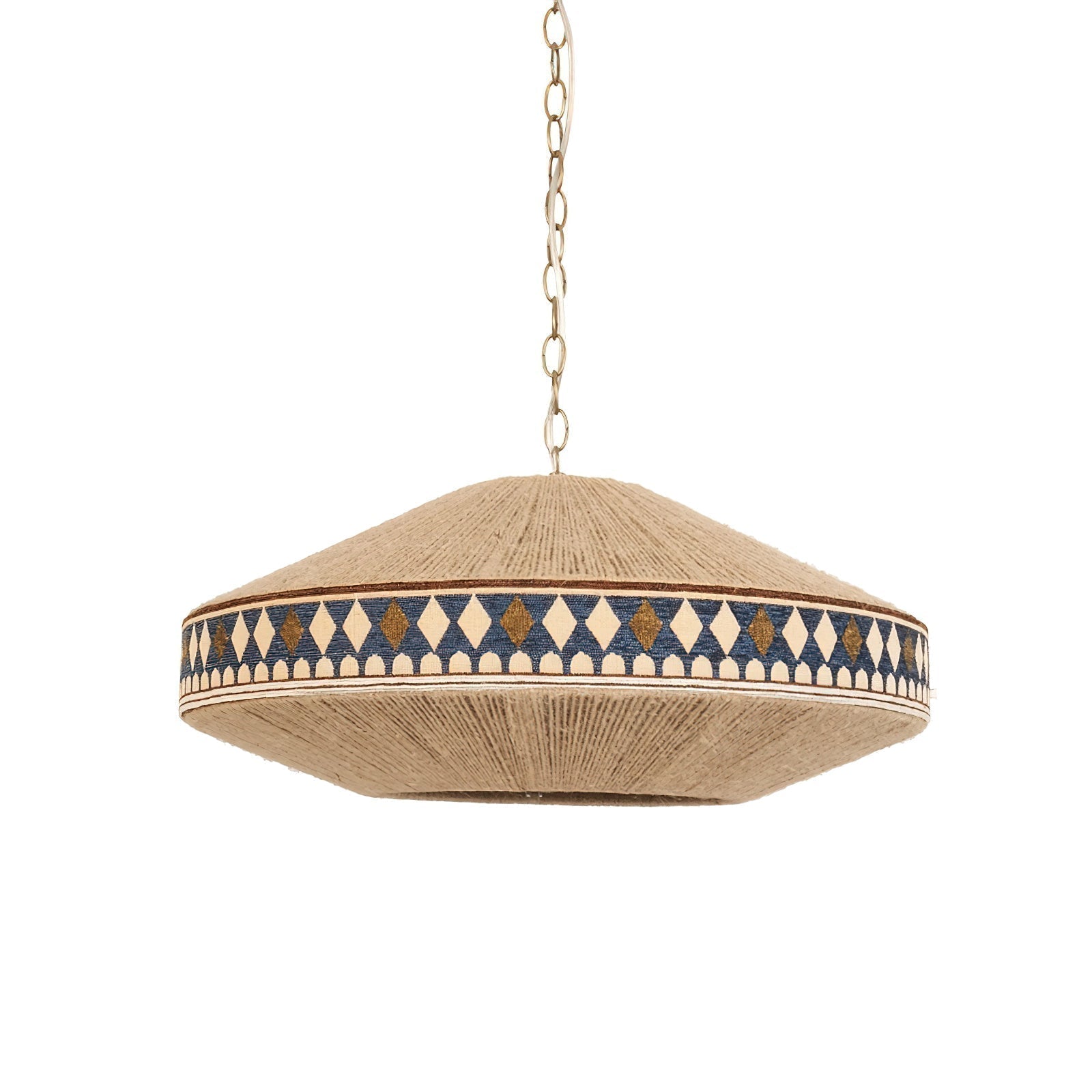 Astraea Boho Fringe Pendant Lamp with Geometric Weave - OpalDwell