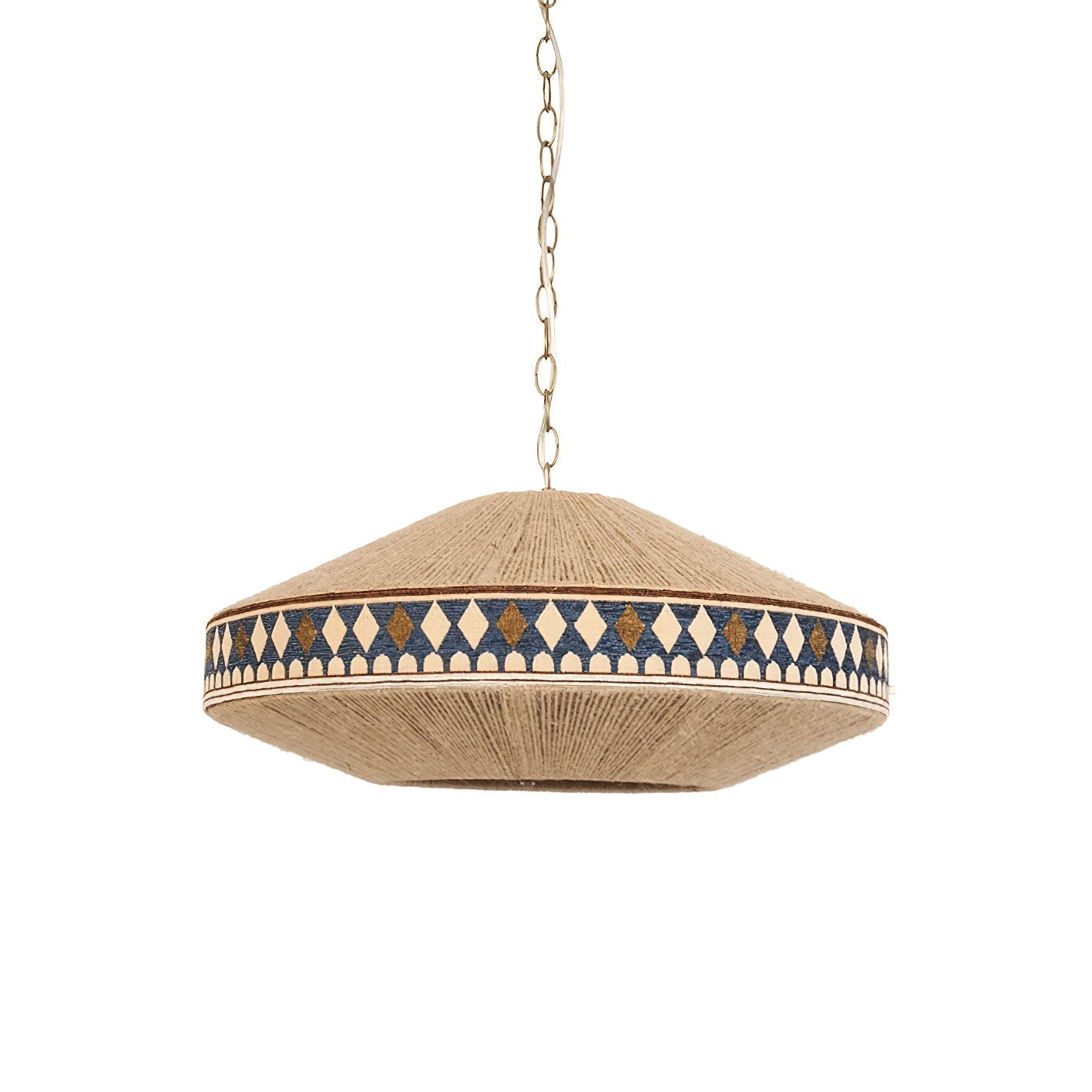 Astraea Boho Fringe Pendant Lamp with Geometric Weave - OpalDwell