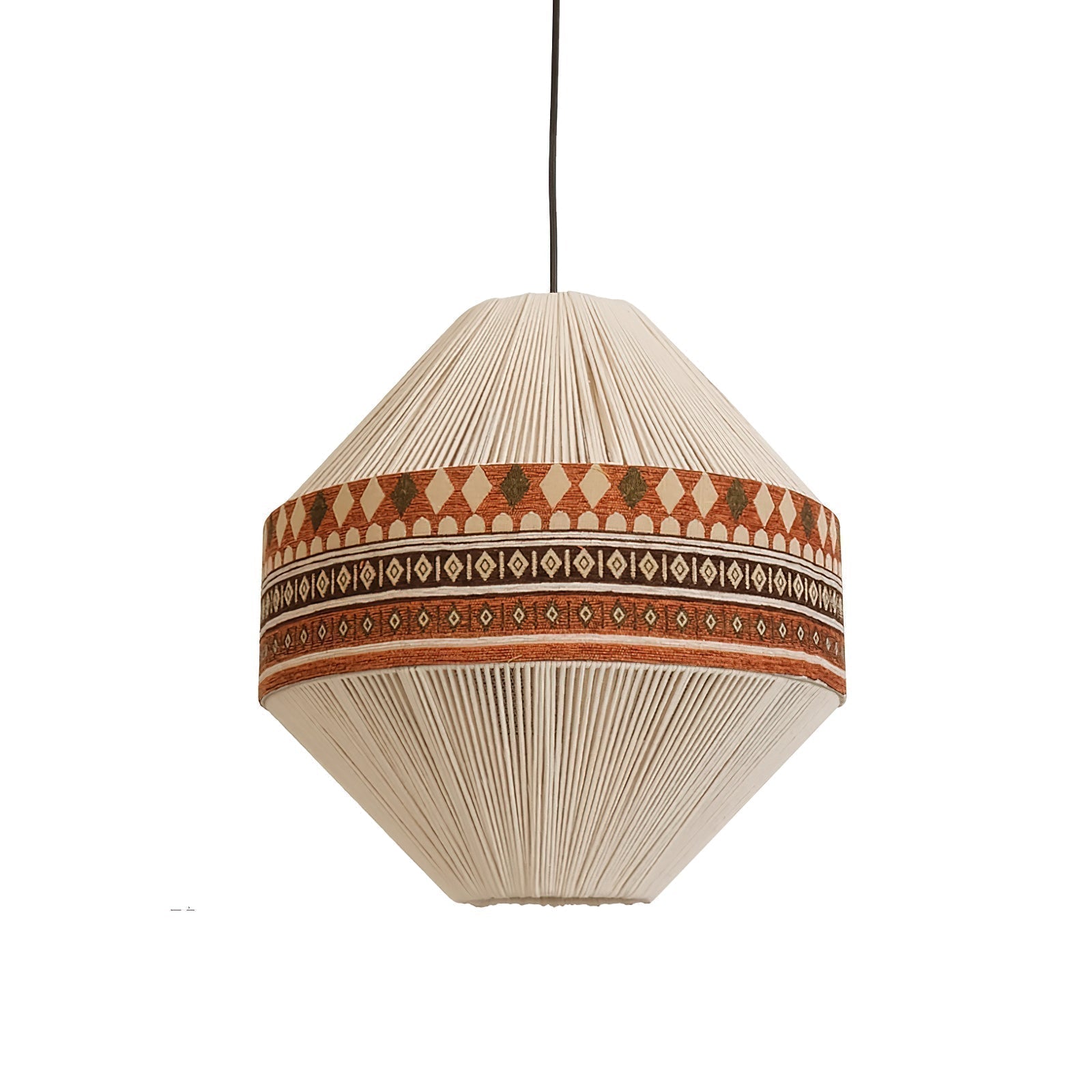 Astraea Boho Fringe Pendant Lamp with Geometric Weave - OpalDwell