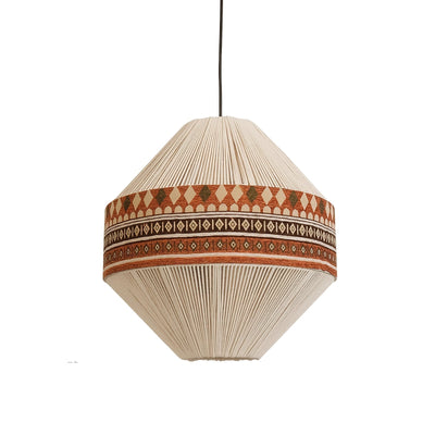 Astraea Boho Fringe Pendant Lamp with Geometric Weave - OpalDwell