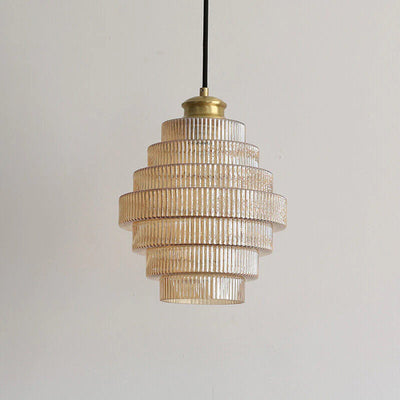 Elara Glass and Brass Bottle Pendant Lamp with Vintage Glow - OpalDwell