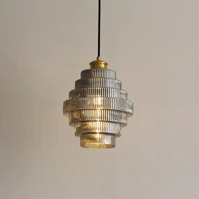 Elara Glass and Brass Bottle Pendant Lamp with Vintage Glow - OpalDwell