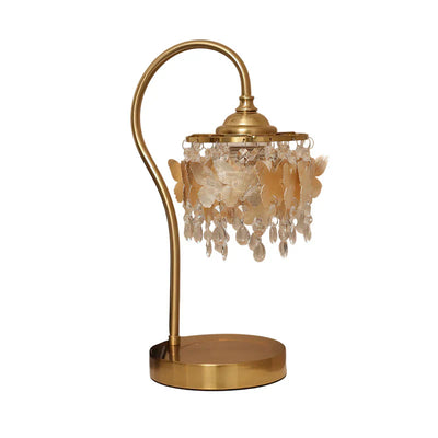 Crystal Table Lamp With Butterfly Detail - Decorative Statement Lighting - OpalDwell