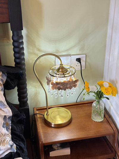 Crystal Table Lamp With Butterfly Detail - Decorative Statement Lighting - OpalDwell