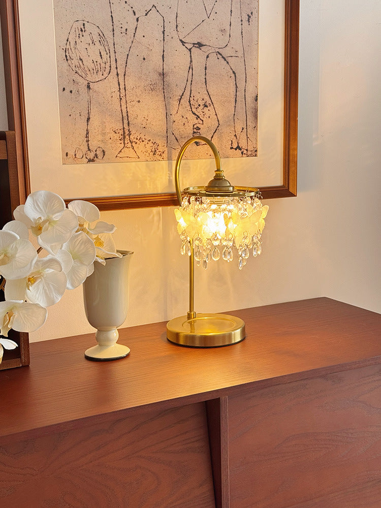Crystal Table Lamp With Butterfly Detail - Decorative Statement Lighting - OpalDwell
