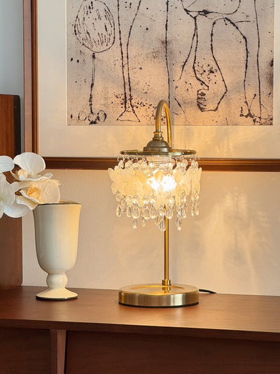 Crystal Table Lamp With Butterfly Detail - Decorative Statement Lighting - OpalDwell
