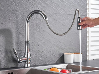 Vellaro Pull Out Kitchen Faucet By OpalDwell Stainless OpalDwell