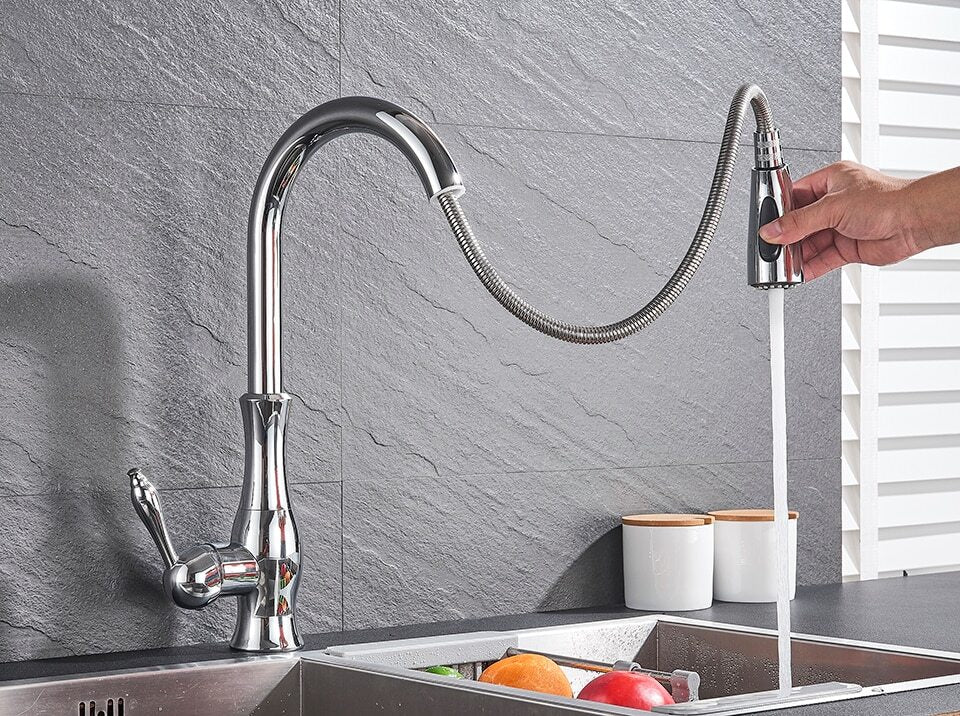 Vellaro Pull Out Kitchen Faucet By OpalDwell Stainless OpalDwell