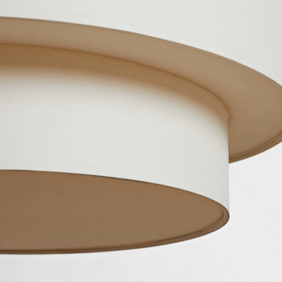 KirraLume Beige Linen Drum Pendant Lamp for Dining Room - OpalDwell