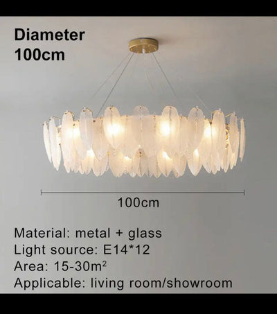 Plumed Chandelier OpalDwell