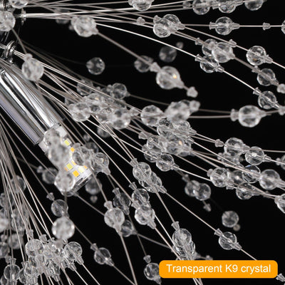 Asterra Modern Crystal Dandelion Pendant Ceiling Light OpalDwell