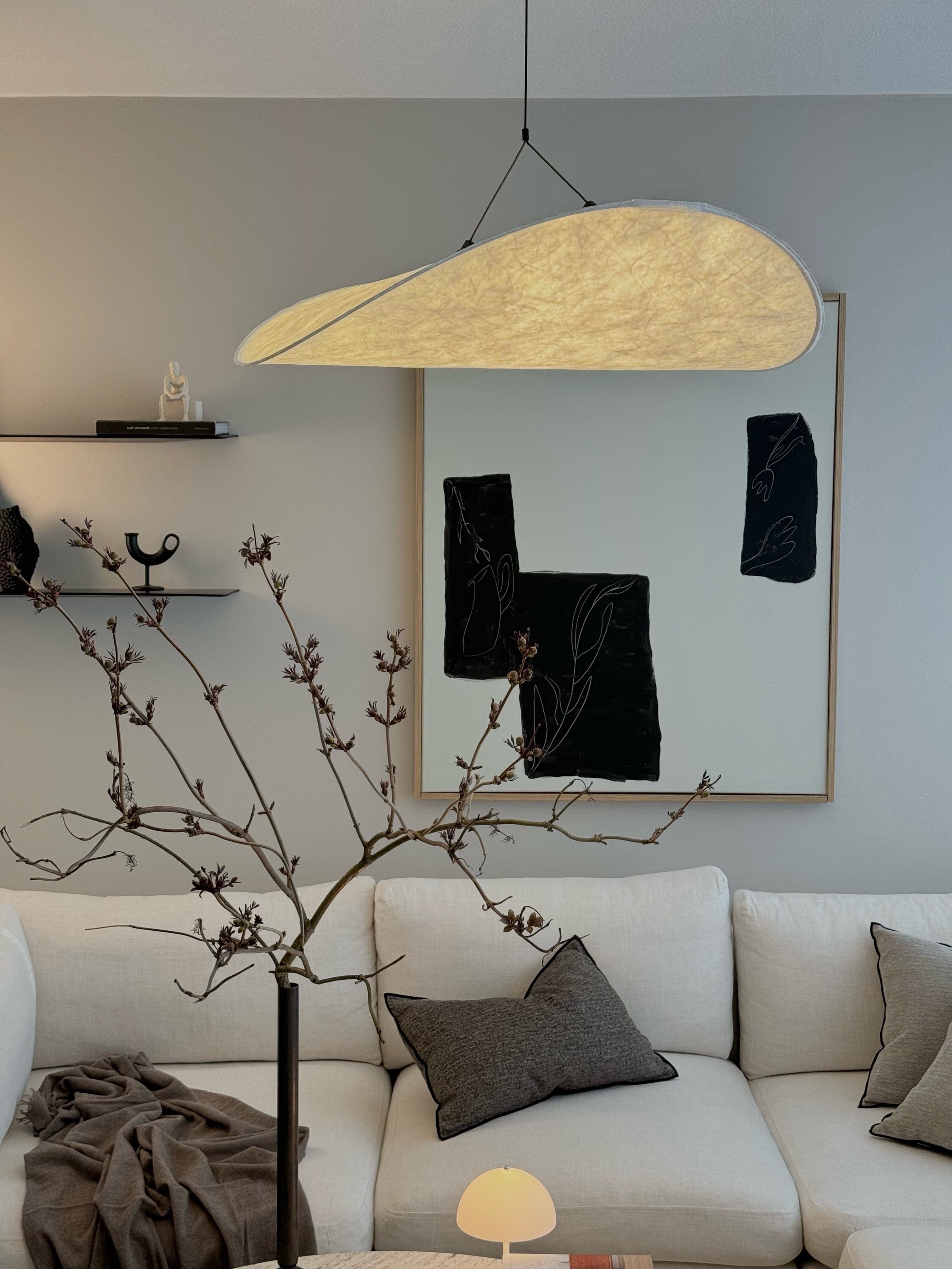 Lyra Premium Silk Leaf LED Chandelier With Nordic Glow OpalDwell