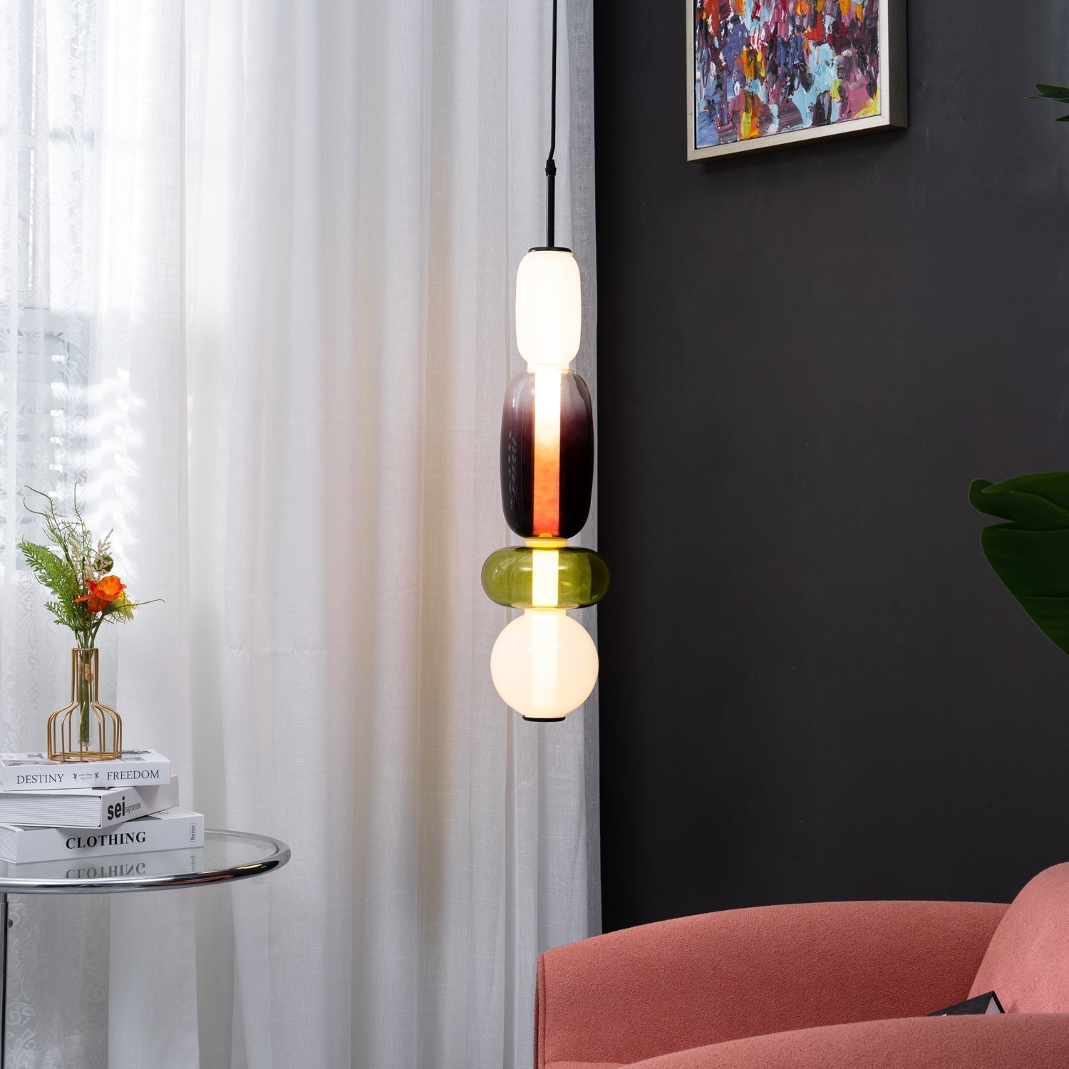 LumaWisp Sugar Glass Pendant Light for Warm Ambience - OpalDwell