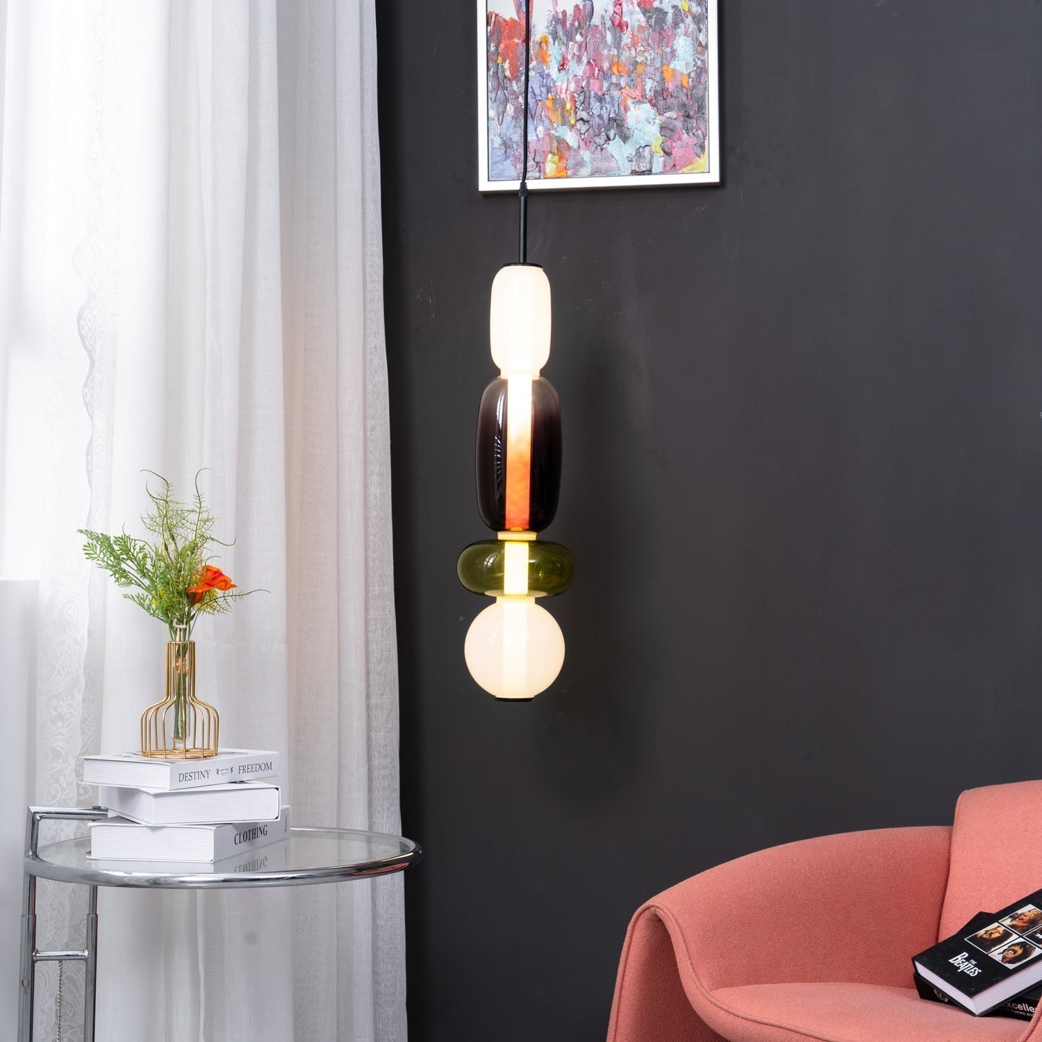 LumaWisp Sugar Glass Pendant Light for Warm Ambience - OpalDwell