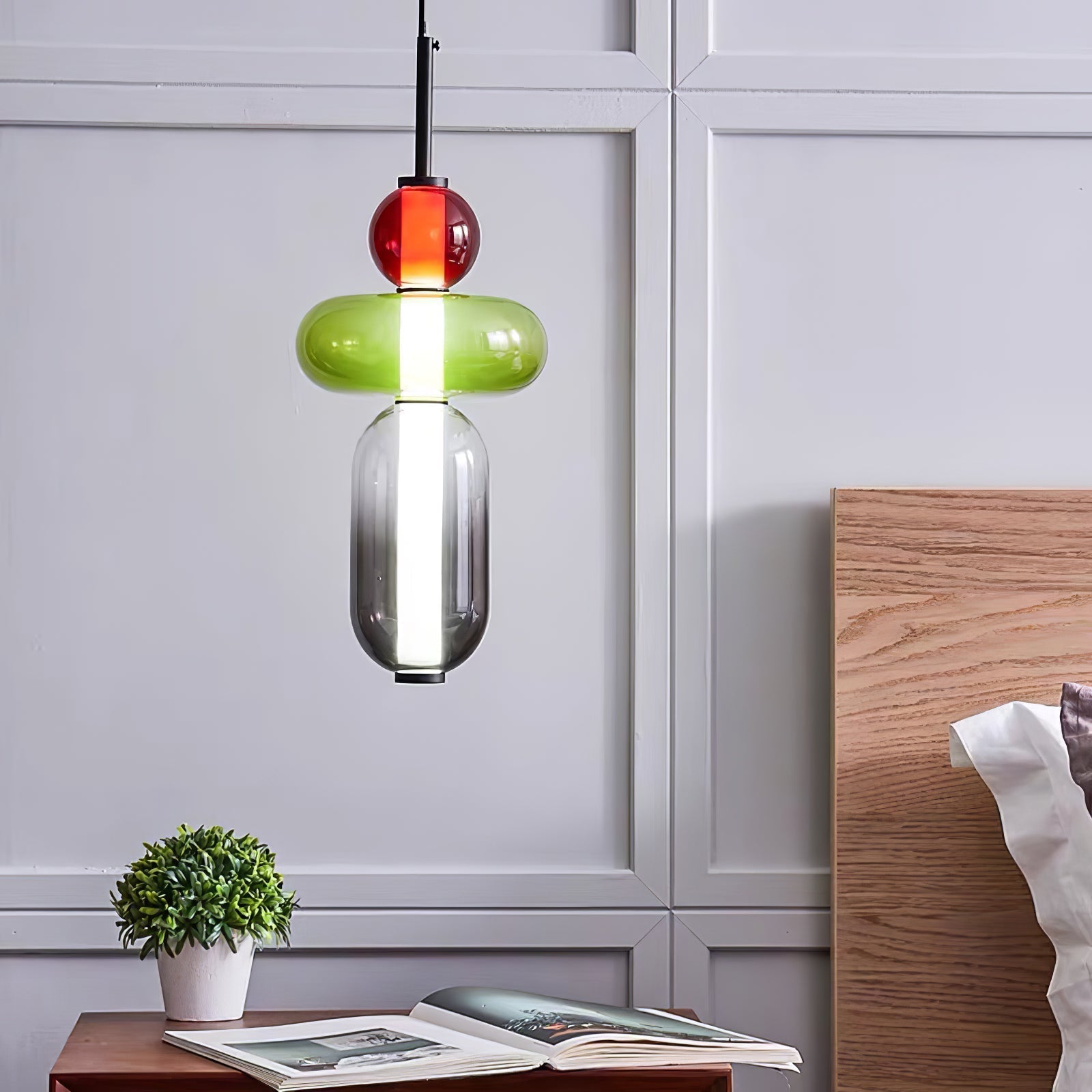 LumaWisp Sugar Glass Pendant Light for Warm Ambience - OpalDwell