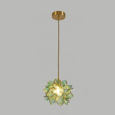 AuroraCapiz Natural Hanging Lamp With Handcrafted Finish OpalDwell