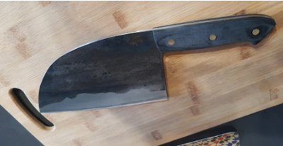 VantaForge Handcrafted Chef Knife With Hardened Carbon Steel Edge - OpalDwell