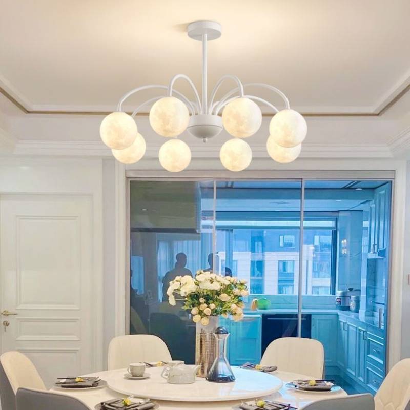 Celestial Moon Globe Chandelier For Kids Room Ceiling Light 6 Or 8 Heads OpalDwell
