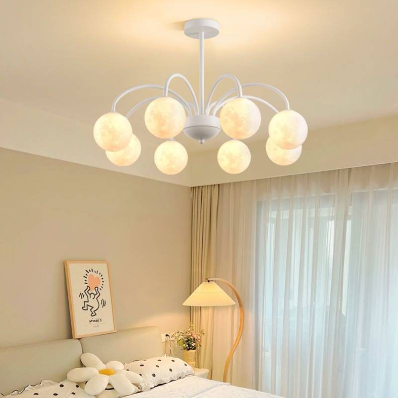 Celestial Moon Globe Chandelier For Kids Room Ceiling Light 6 Or 8 Heads OpalDwell