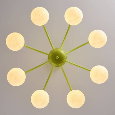 Celestial Moon Globe Chandelier For Kids Room Ceiling Light 6 Or 8 Heads OpalDwell
