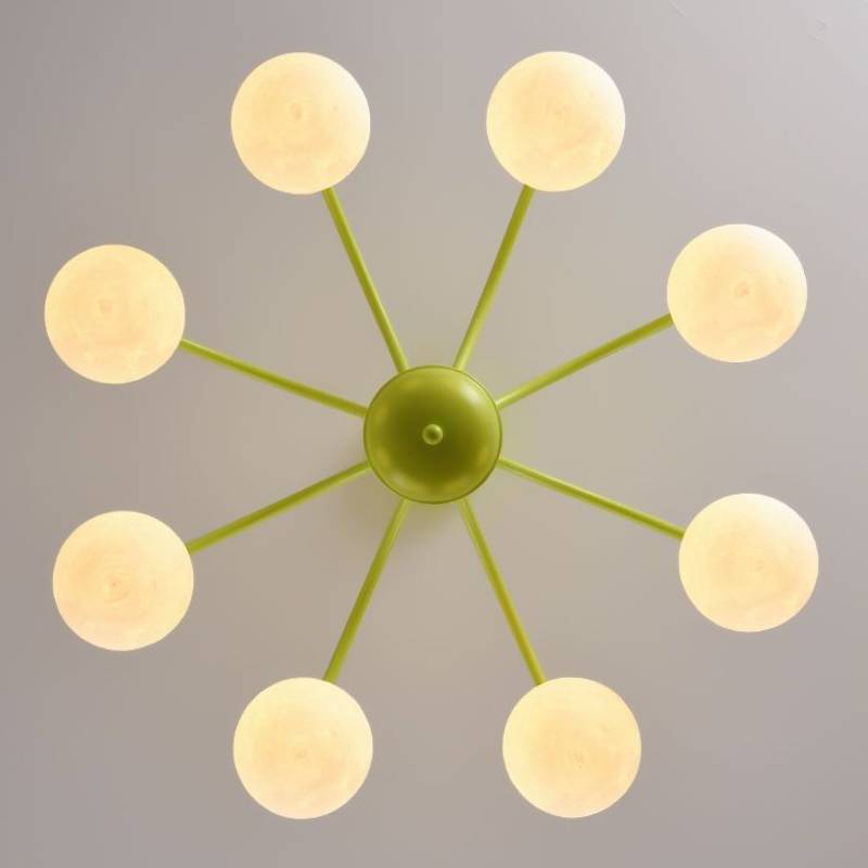 Celestial Moon Globe Chandelier For Kids Room Ceiling Light 6 Or 8 Heads OpalDwell