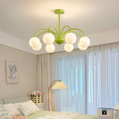 Celestial Moon Globe Chandelier For Kids Room Ceiling Light 6 Or 8 Heads OpalDwell