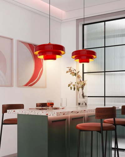 Solara Retro Orange Pendant Light With Modern Twist - OpalDwell