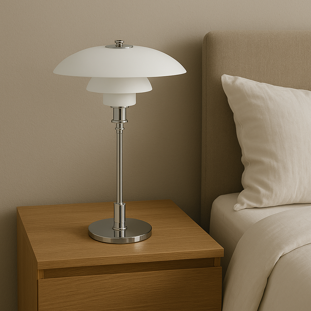 NovaGlow Table Lamp Dimmable LED For Bedroom Living Room And Reading - OpalDwell