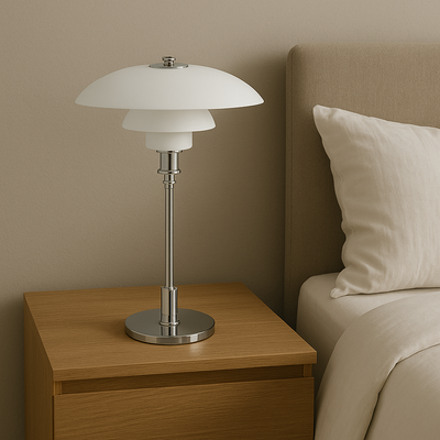 NovaGlow Table Lamp Dimmable LED For Bedroom Living Room And Reading - OpalDwell