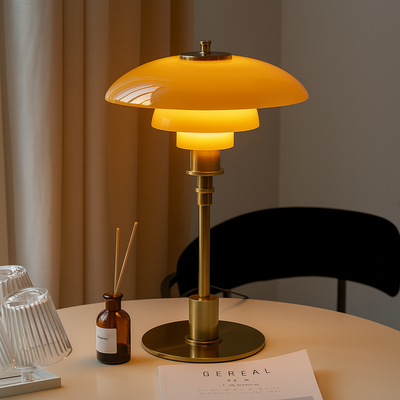 NovaGlow Table Lamp Dimmable LED For Bedroom Living Room And Reading - OpalDwell