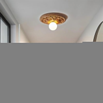 Aurelia Vintage Farmhouse Ceiling Light with Opal Globe - OpalDwell