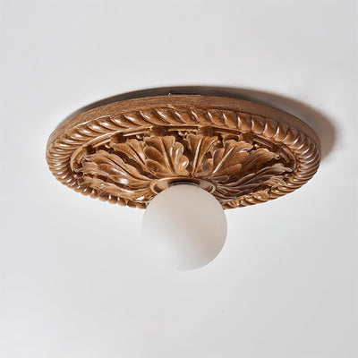 Aurelia Vintage Farmhouse Ceiling Light with Opal Globe - OpalDwell