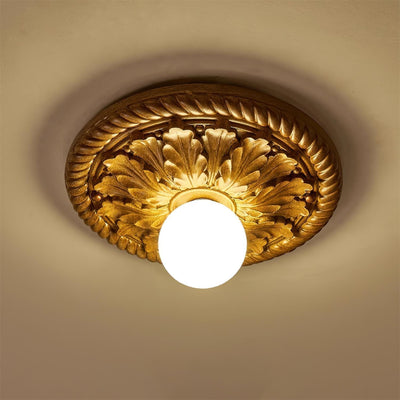 Aurelia Vintage Farmhouse Ceiling Light with Opal Globe - OpalDwell