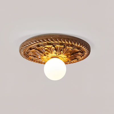 Aurelia Vintage Farmhouse Ceiling Light with Opal Globe - OpalDwell