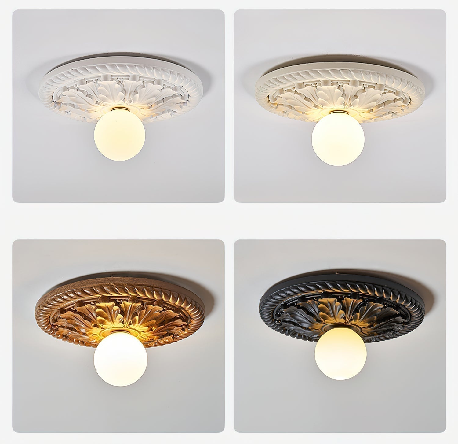 Aurelia Vintage Farmhouse Ceiling Light with Opal Globe - OpalDwell