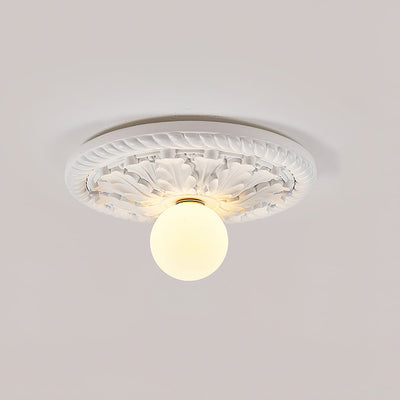 Aurelia Vintage Farmhouse Ceiling Light with Opal Globe - OpalDwell