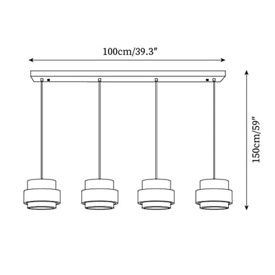 Aurelian Travertine Pendant Light with Walnut Wood Band OpalDwell