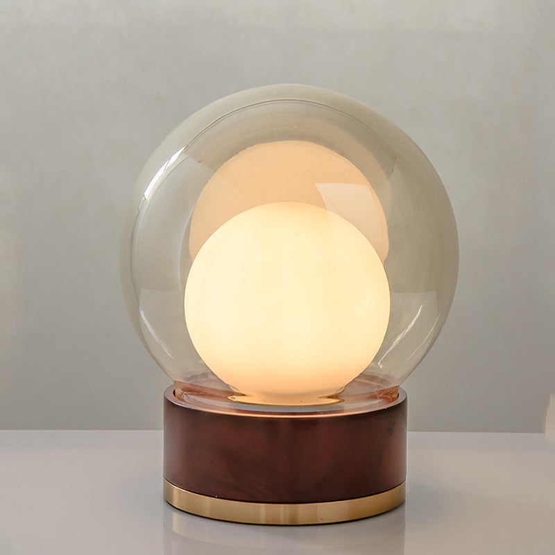 Aero Smoked Glass Table Lamp For Modern Bedside Light - OpalDwell
