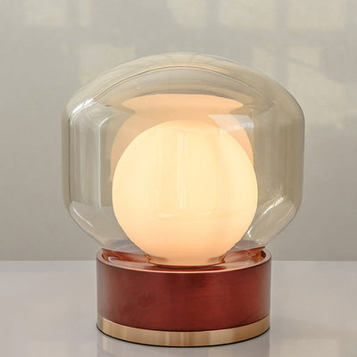 Aero Smoked Glass Table Lamp For Modern Bedside Light - OpalDwell